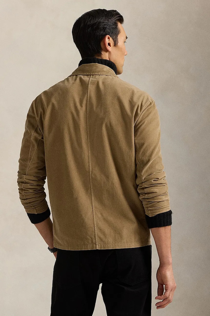 Хлопковая рубашка Polo Ralph Lauren мужская цвет бежевый regular классический воротник 710961267 Хлопковая рубашка Polo Ralph Lauren мужская цвет бежевый regular классический воротник 710961267