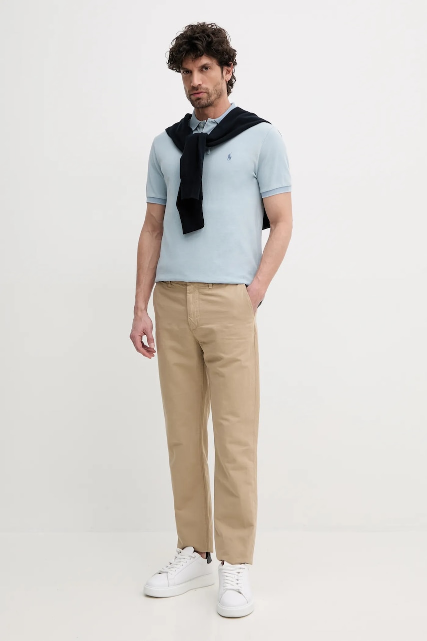 Хлопковое поло Polo Ralph Lauren однотонное 710970582 Хлопковое поло Polo Ralph Lauren однотонное 710970582