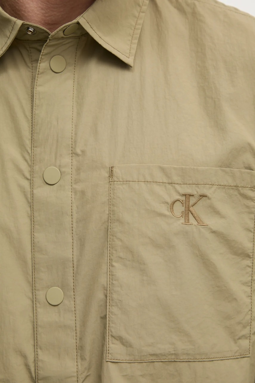 Πουκάμισο Calvin Klein χρώμα: πράσινο, KM0KM01086 φωτογραφία