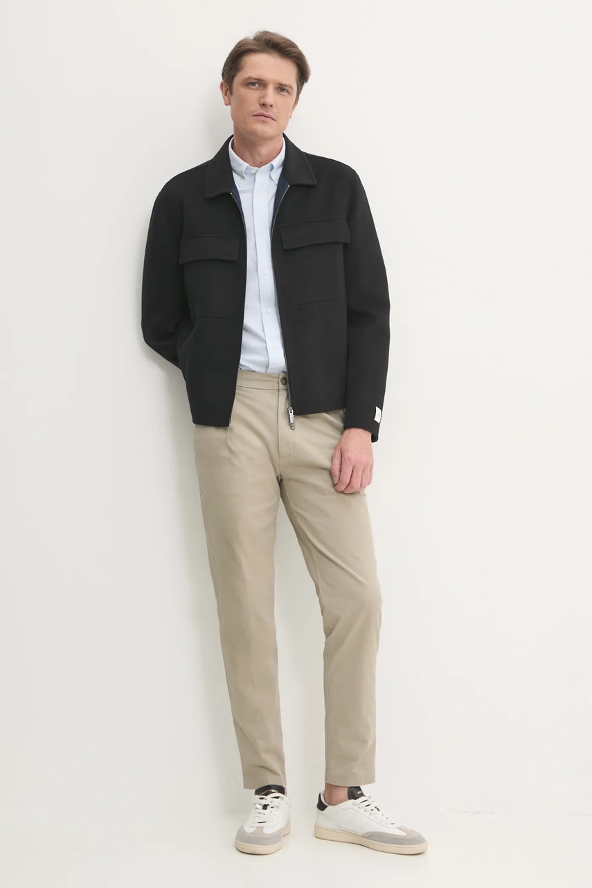 Βαμβακερό πουκάμισο Tommy Hilfiger ανδρικό, χρώμα: μπλε, MW0MW37571 φωτογραφία