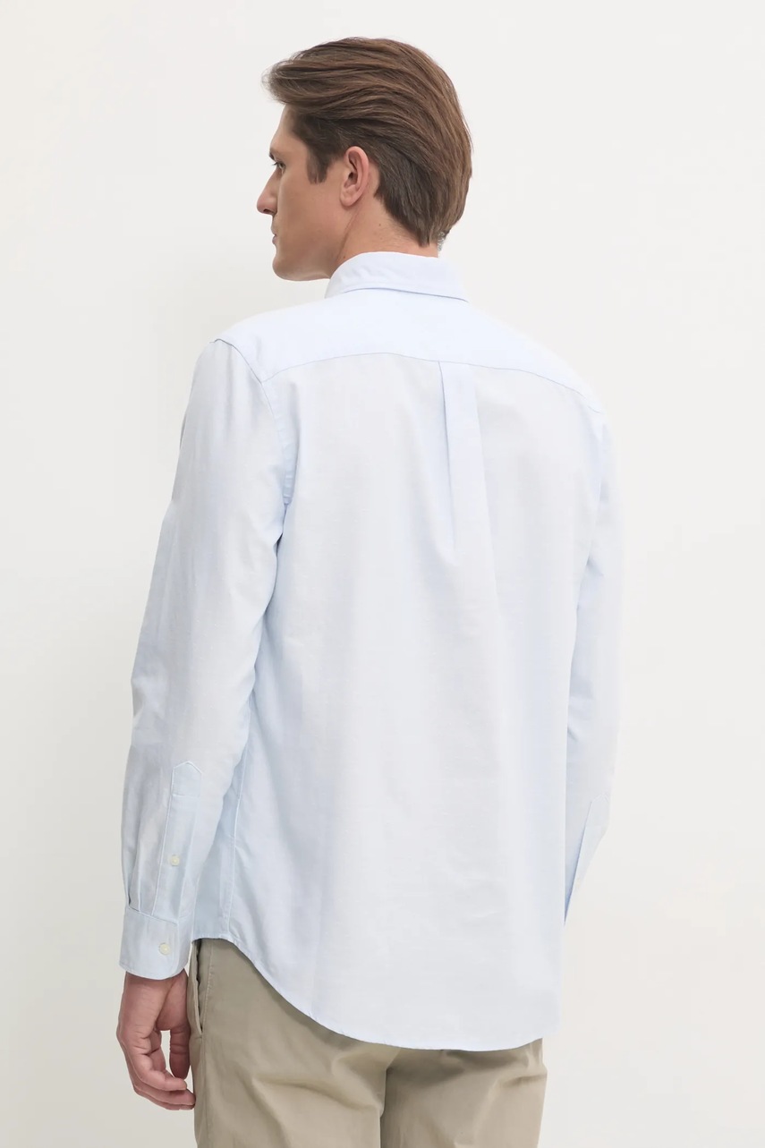 Βαμβακερό πουκάμισο Tommy Hilfiger ανδρικό, χρώμα: μπλε, MW0MW37571 φωτογραφία