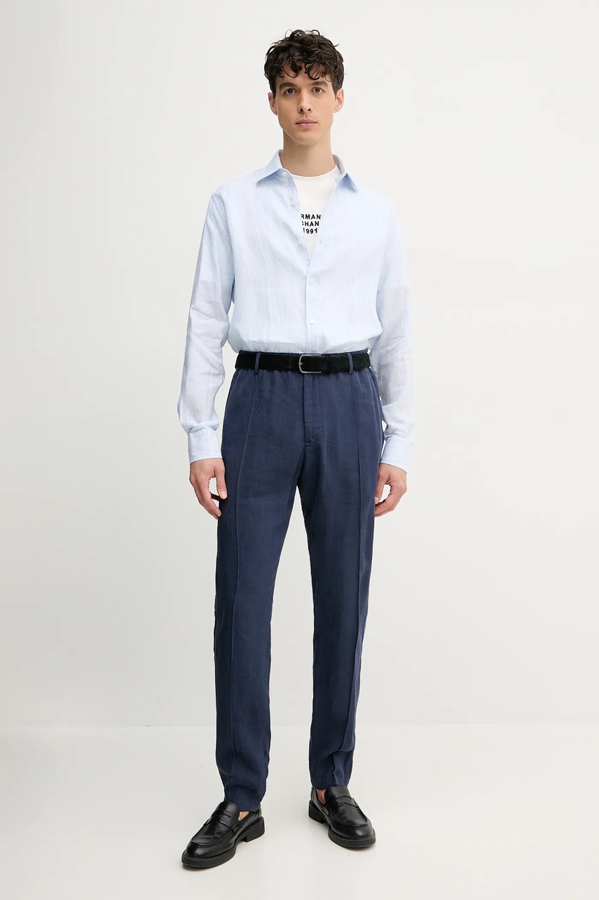 Льняная рубашка Paul&Shark мужская regular классический воротник 25413010CF