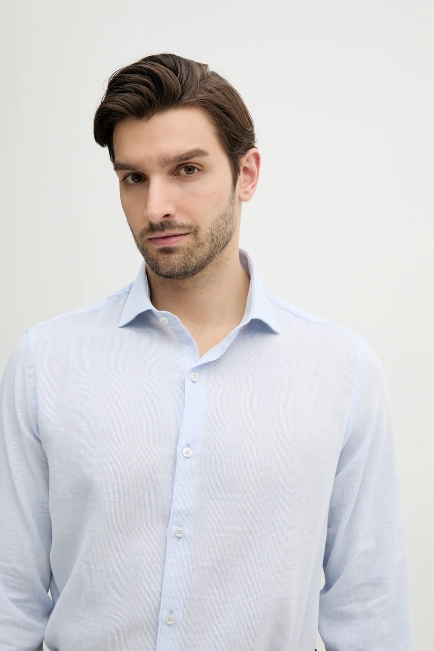 Βαμβακερό πουκάμισο Paul&Shark ανδρικό, χρώμα: μπλε, 25413116CF φωτογραφία