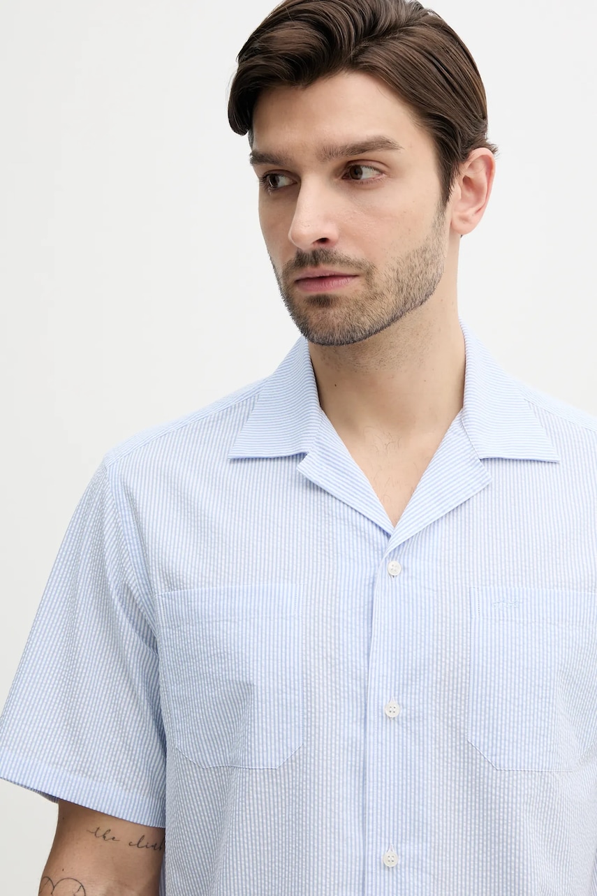 Βαμβακερό πουκάμισο Paul&Shark ανδρικό, χρώμα: μπλε, 25413289 φωτογραφία