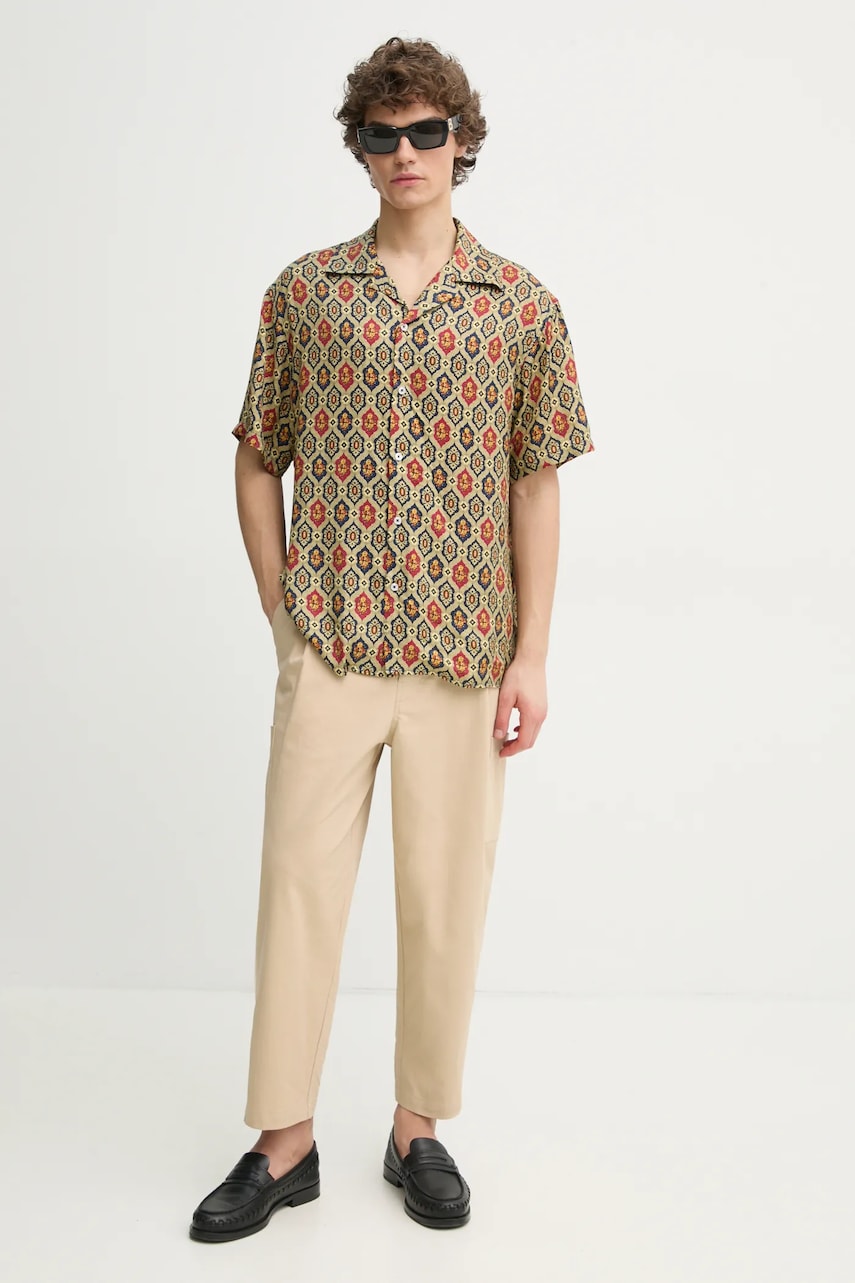 Рубашка Drôle de Monsieur La Chemise Ornements мужская цвет синий relaxed F-SH198-VI015-NY Рубашка Drôle de Monsieur La Chemise Ornements мужская цвет синий relaxed F-SH198-VI015-NY