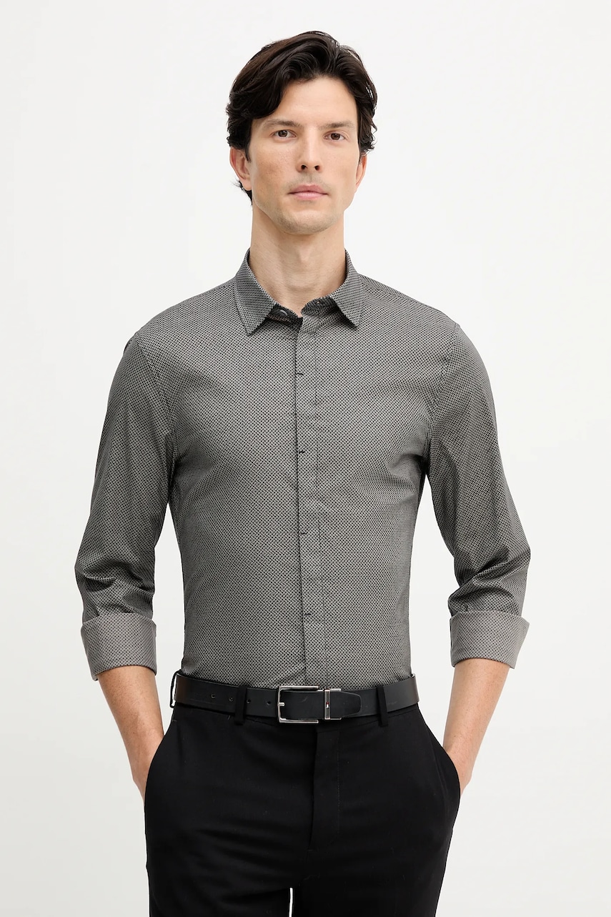 Armani Exchange cămașă culoarea alb, cu guler clasic, slim, XM000625 AF13184