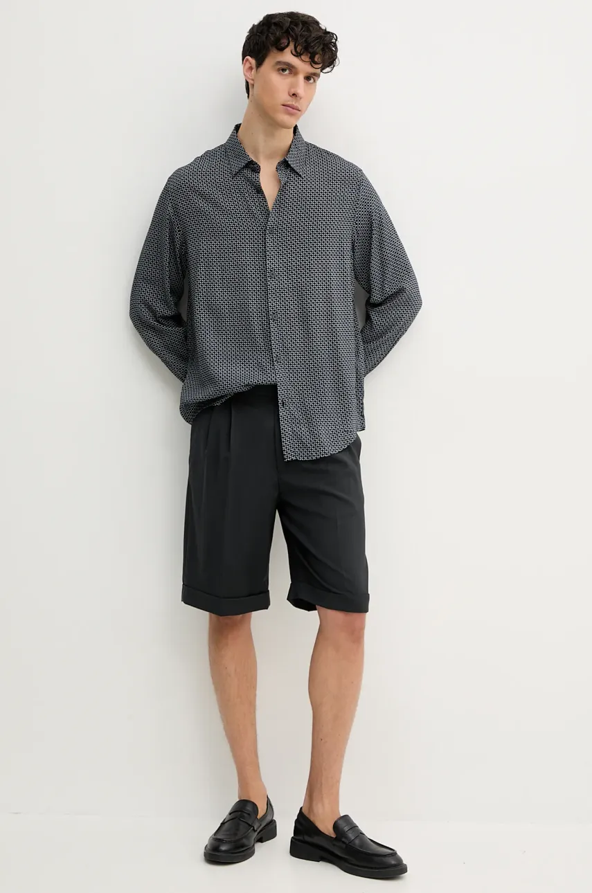 Рубашка Armani Exchange мужская цвет синий regular классический воротник XM000668 AF10253 Рубашка Armani Exchange мужская цвет синий regular классический воротник XM000668 AF10253