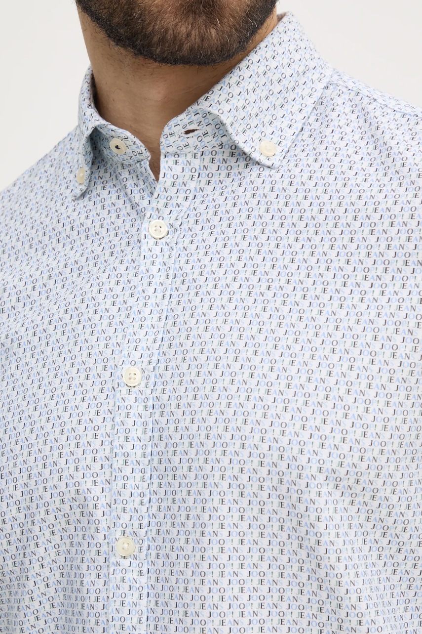 Хлопковая рубашка Joop! мужская цвет белый regular воротник button-down 30044861 Хлопковая рубашка Joop! мужская цвет белый regular воротник button-down 30044861