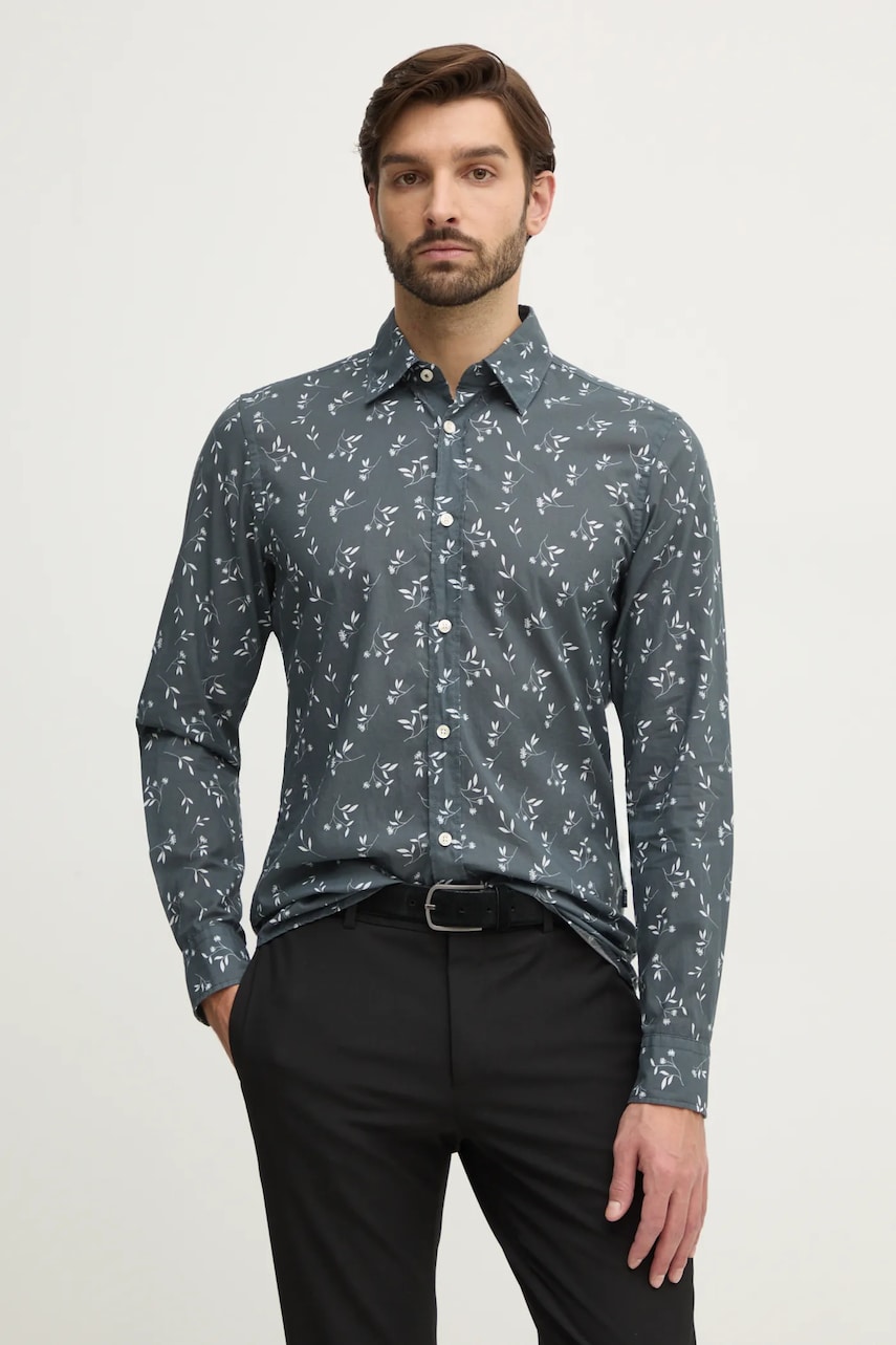 Joop! camasa din bumbac barbati, culoarea gri, cu guler clasic, regular, 30044863 Joop! camasa din bumbac barbati, culoarea gri, cu guler clasic, regular, 30044863