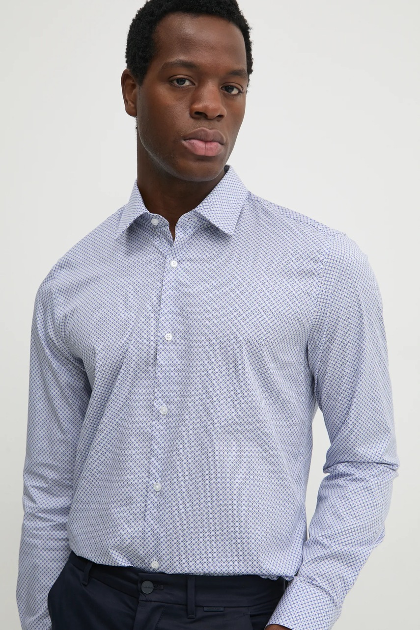 Βαμβακερό πουκάμισο Joop! ανδρικό, χρώμα: άσπρο, 30044899 φωτογραφία