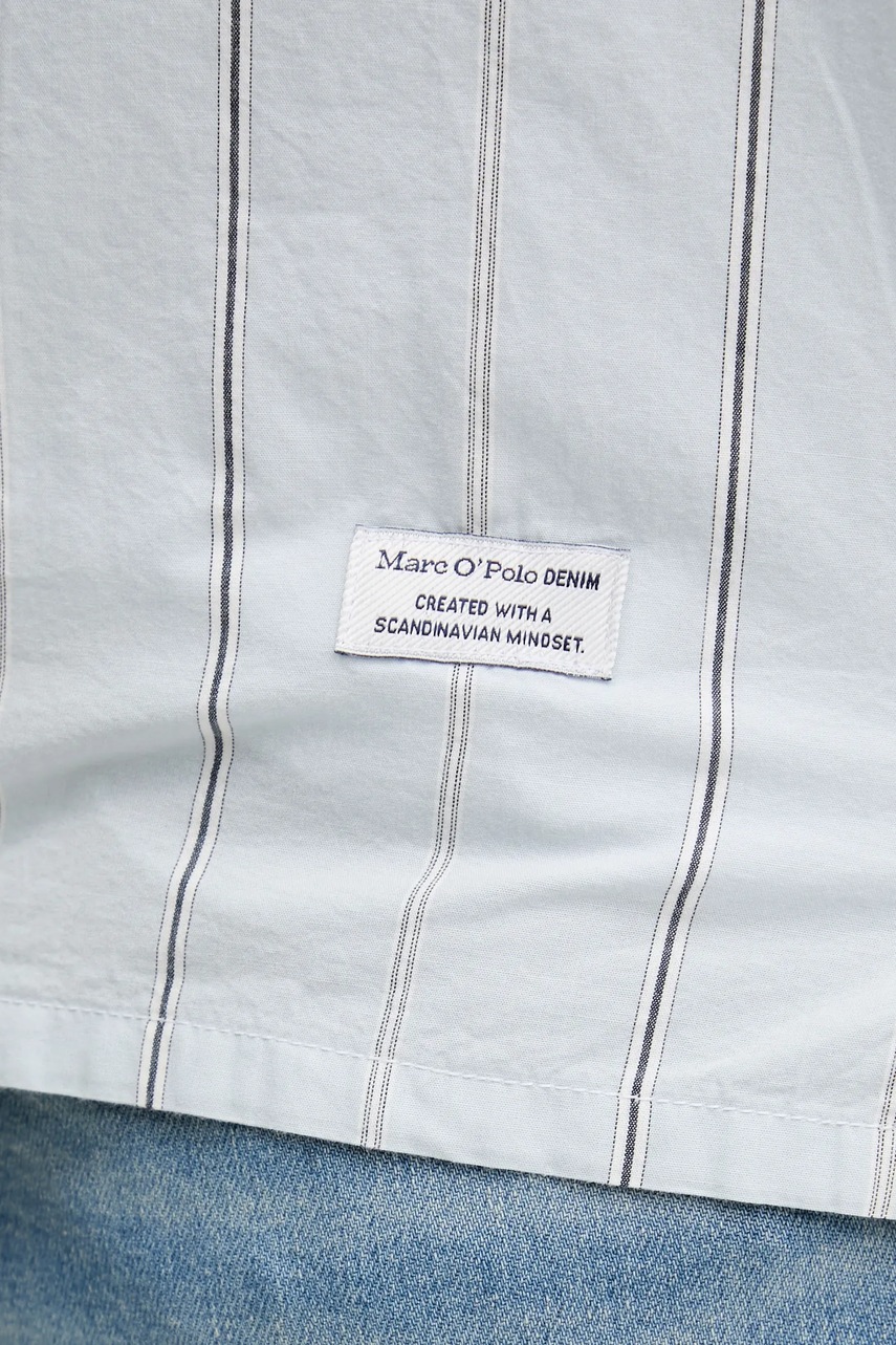 Βαμβακερό πουκάμισο Marc O'Polo ανδρικό, χρώμα: μπλε, 5000005910 φωτογραφία