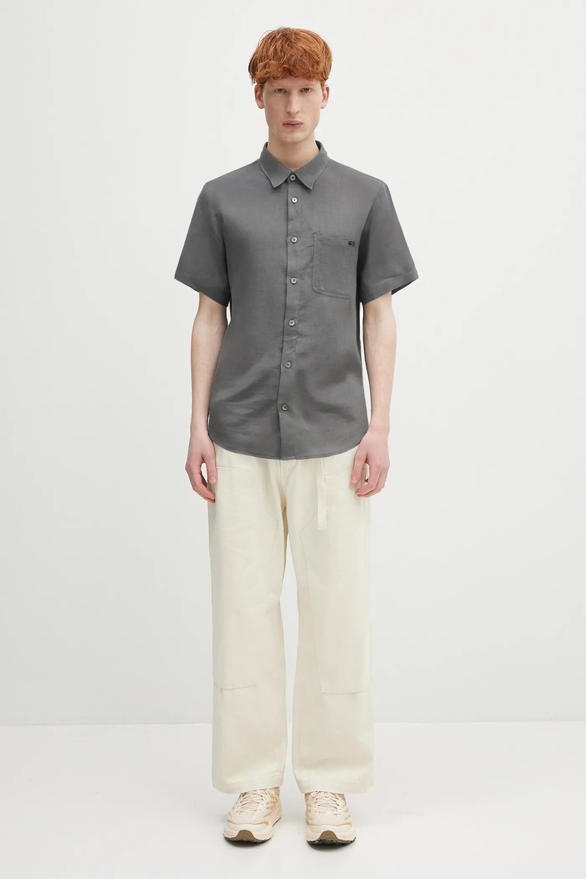 Πουκάμισο από λινό A.P.C. chemisette bellini logo φωτογραφία