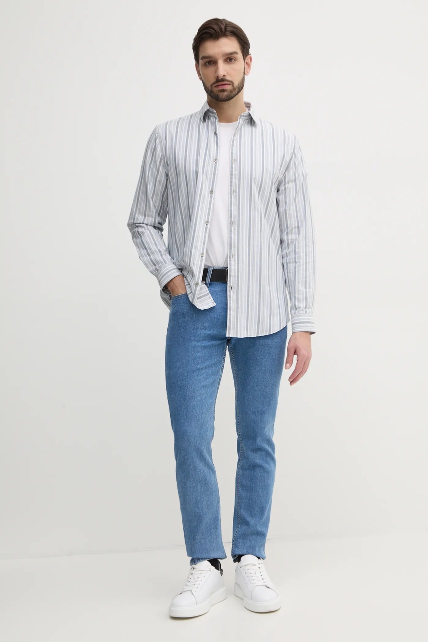 Πουκάμισο Guess COLLINS χρώμα: γκρι, M5RH29 WGXI1 φωτογραφία