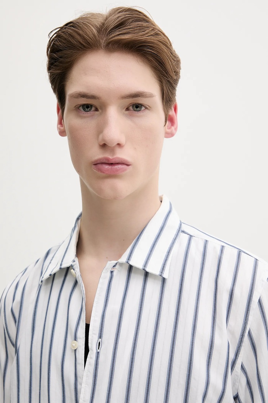 Βαμβακερό πουκάμισο Marc O'Polo ανδρικό, χρώμα: άσπρο, 522721642598 φωτογραφία