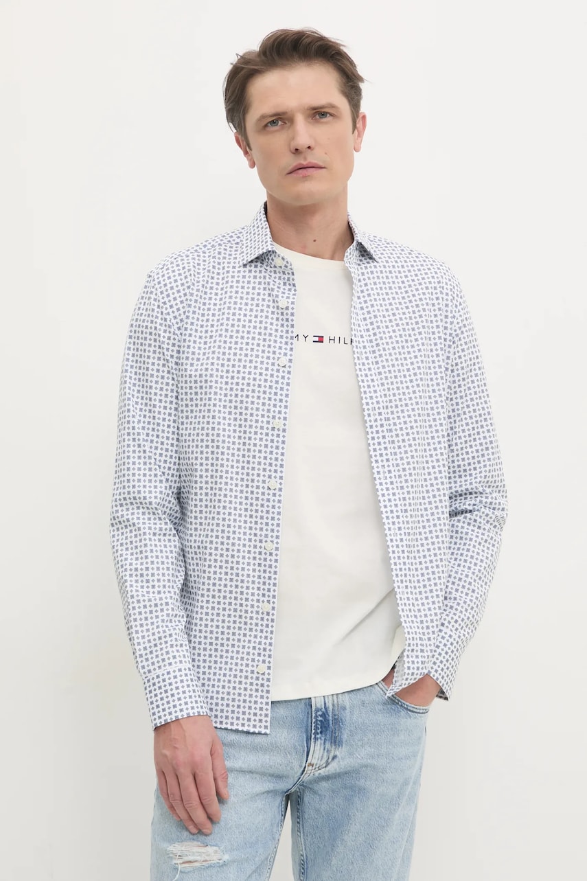 Hackett London camasa barbati, culoarea alb, cu guler clasic, slim, HM3010132 Hackett London camasa barbati, culoarea alb, cu guler clasic, slim, HM3010132