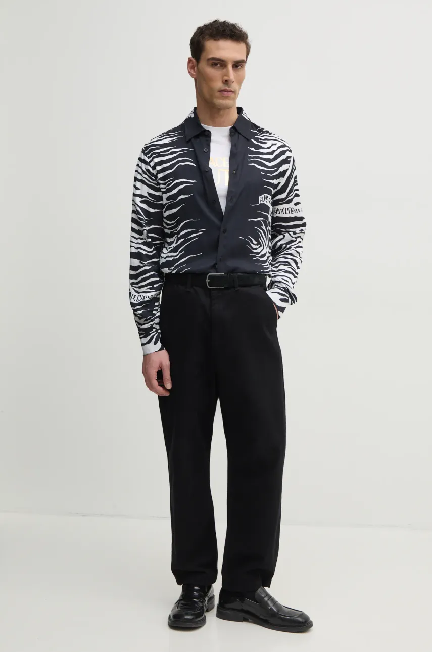 Рубашка Versace Jeans Couture мужская цвет чёрный regular классический воротник 78GAL2RZ NS619 Рубашка Versace Jeans Couture мужская цвет чёрный regular классический воротник 78GAL2RZ NS619