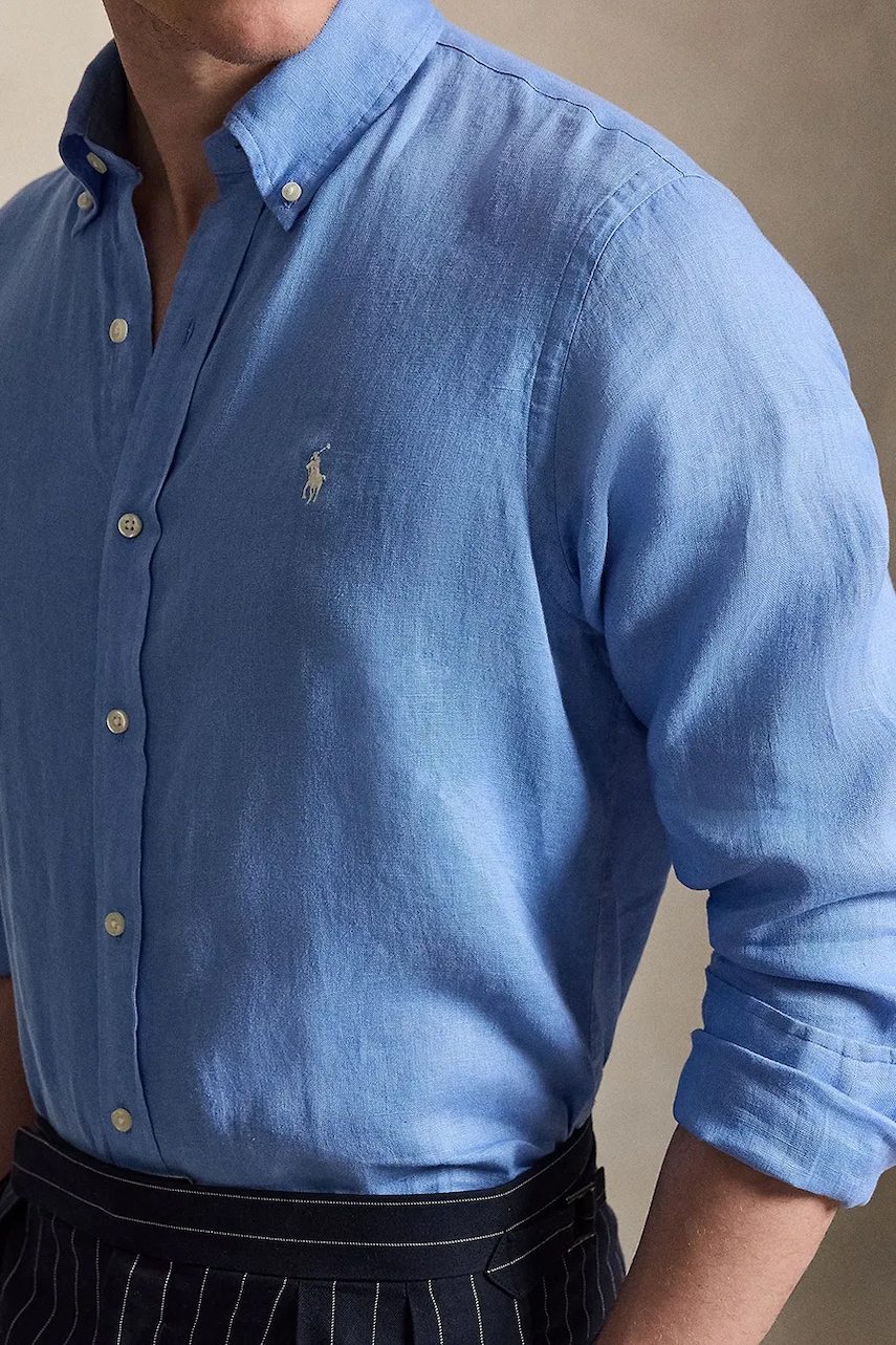 Polo Ralph Lauren košeľa pánska ľanová Long Sleeve Sport Shirt