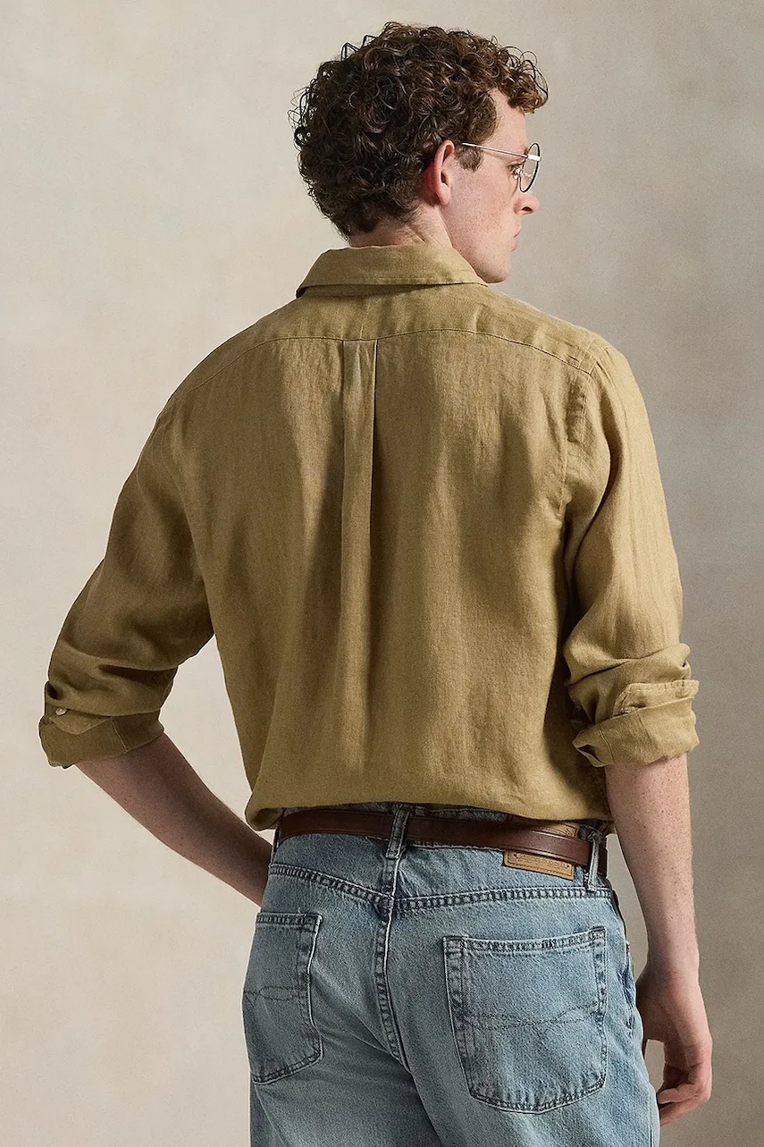Polo Ralph Lauren košeľa pánska ľanová Long Sleeve Sport Shirt