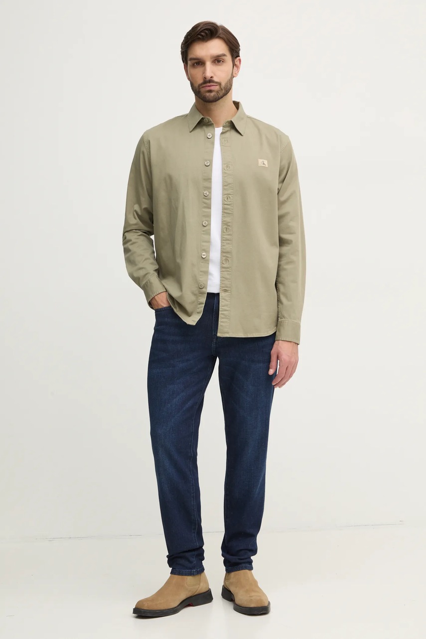 Πουκάμισο Calvin Klein Jeans χρώμα: πράσινο, J30J327585 φωτογραφία