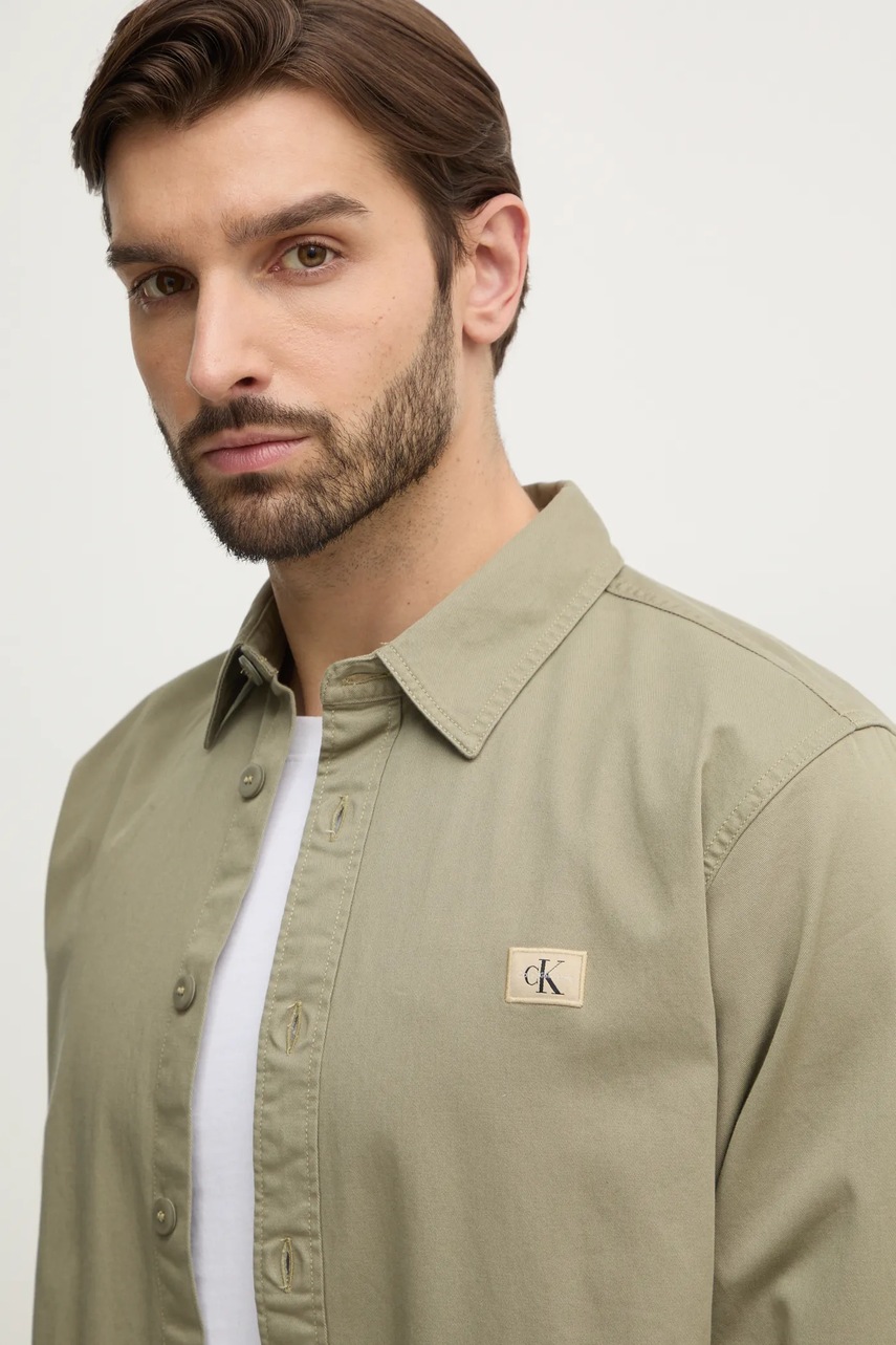 Πουκάμισο Calvin Klein Jeans χρώμα: πράσινο, J30J327585 φωτογραφία