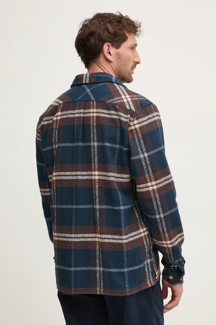 Бавовняна сорочка Barbour чоловіча колір синій regular класичний комір MSH5547NY91 