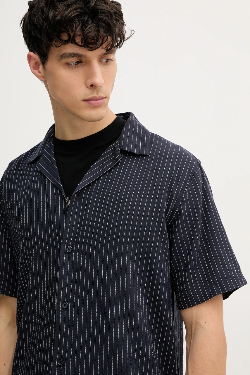 Πουκάμισο με μείγμα από λινό Lindbergh ανδρικό, χρώμα: ναυτικό μπλε, 30-203595A φωτογραφία