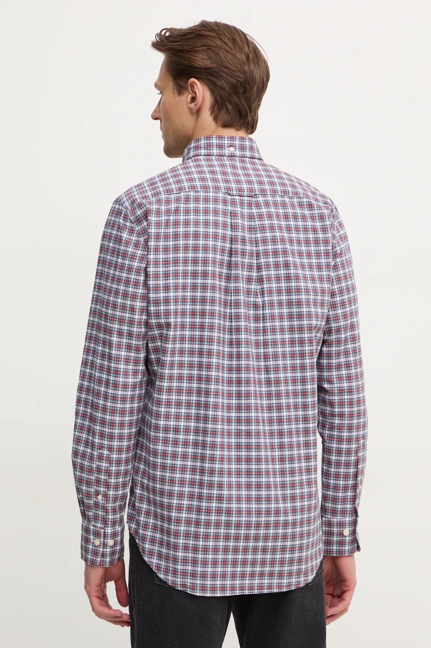 Βαμβακερό πουκάμισο Gant ανδρικό, χρώμα: μπορντό, 3250002 φωτογραφία