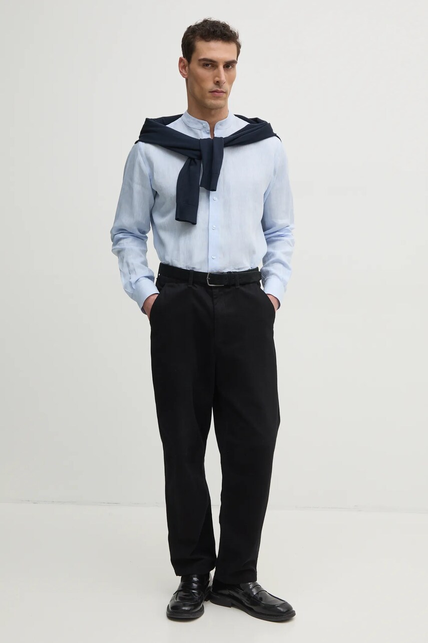 Льняная рубашка Karl Lagerfeld мужская regular со стойкой 552667.605035 Льняная рубашка Karl Lagerfeld мужская regular со стойкой 552667.605035