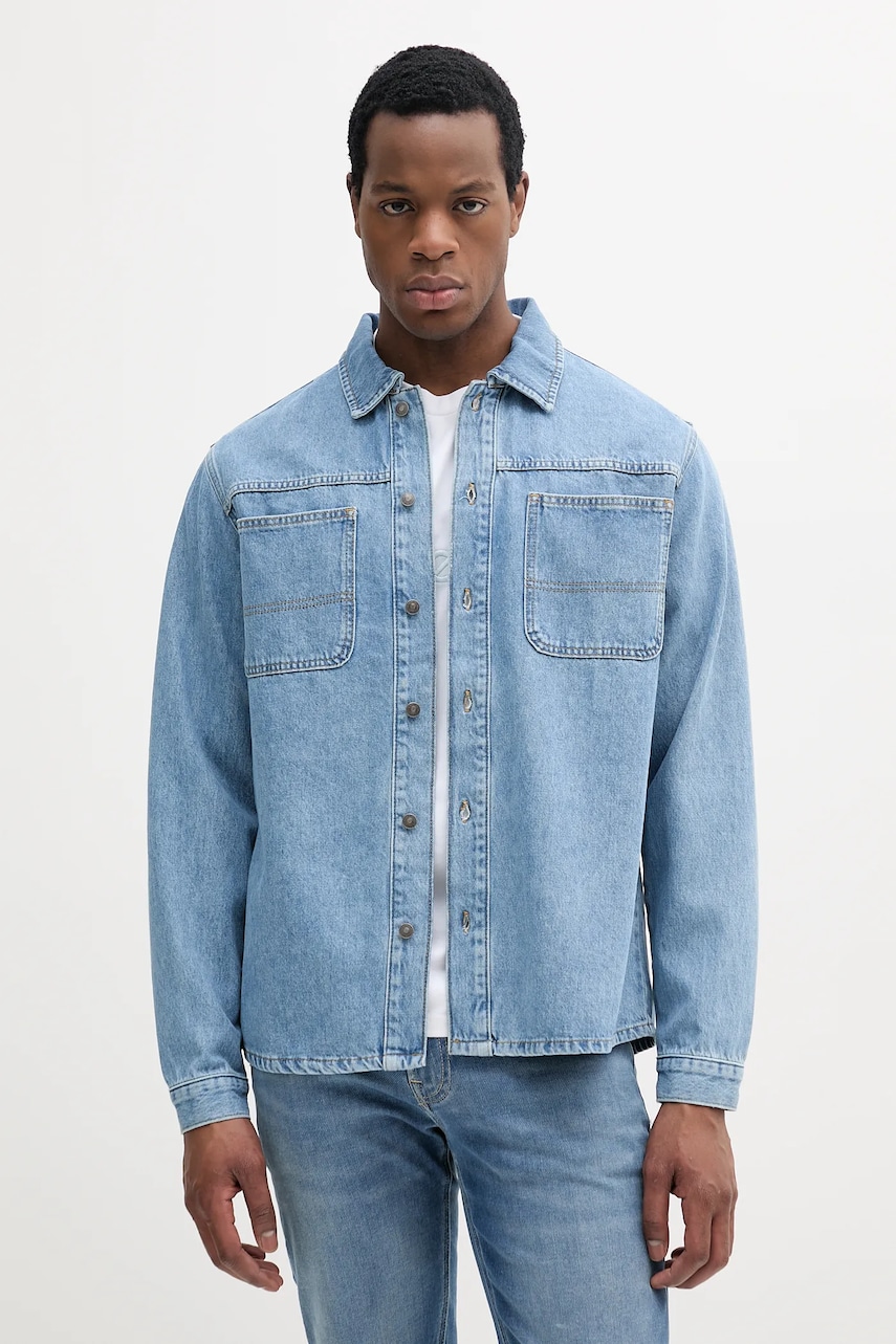 United Colors of Benetton cămașă din denim cu guler clasic, relaxed, 5PJYUQ05I United Colors of Benetton cămașă din denim cu guler clasic, relaxed, 5PJYUQ05I