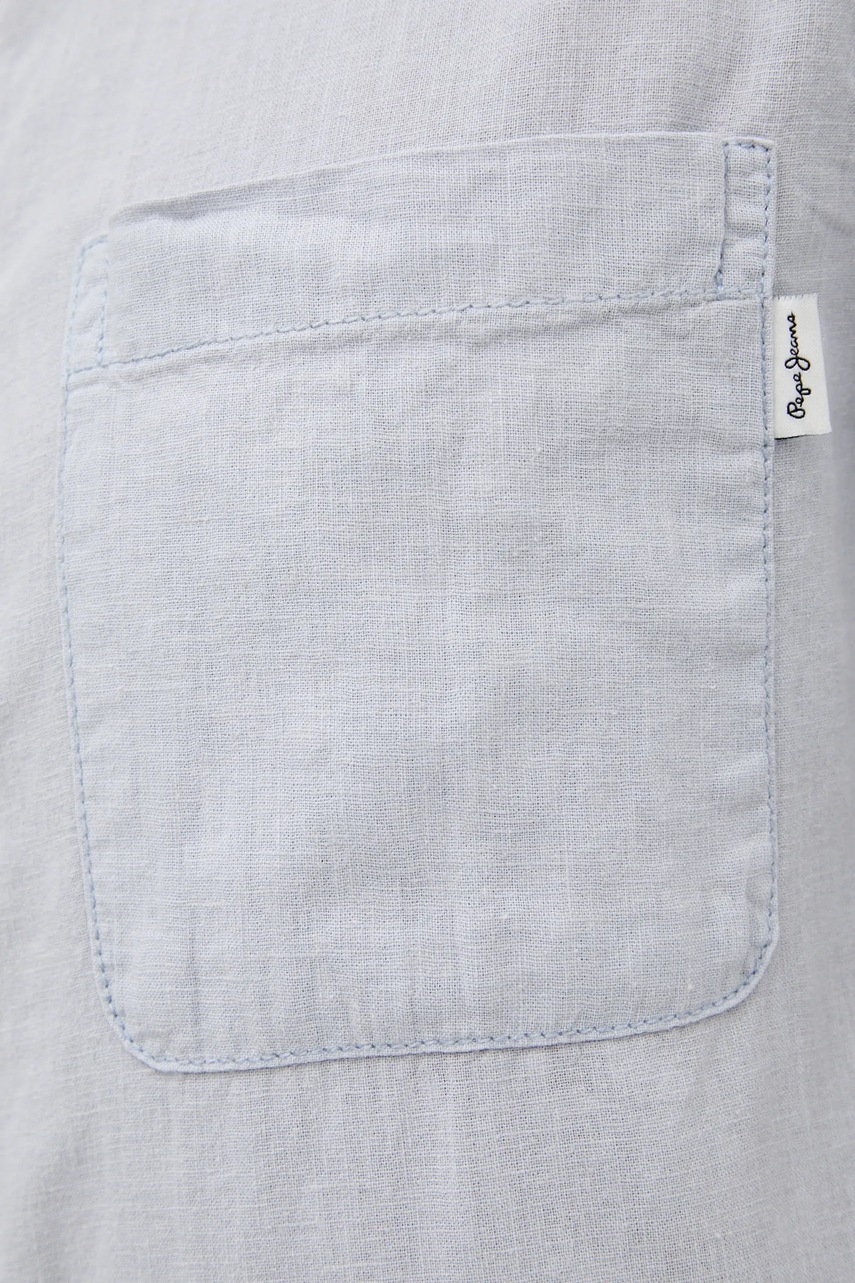 Πουκάμισο από λινό Pepe Jeans AMARO ανδρικό, χρώμα: γκρι, PM308847 φωτογραφία