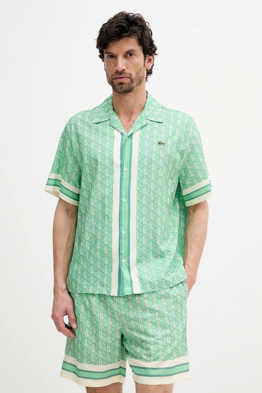 Lacoste camasa culoarea verde, relaxed, CH9094