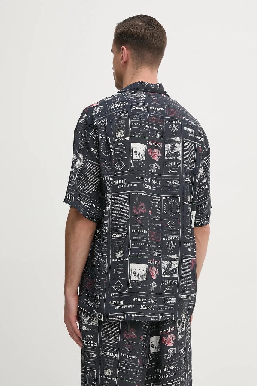 Рубашка Iceberg мужская цвет синий relaxed G090 5037 Рубашка Iceberg мужская цвет синий relaxed G090 5037
