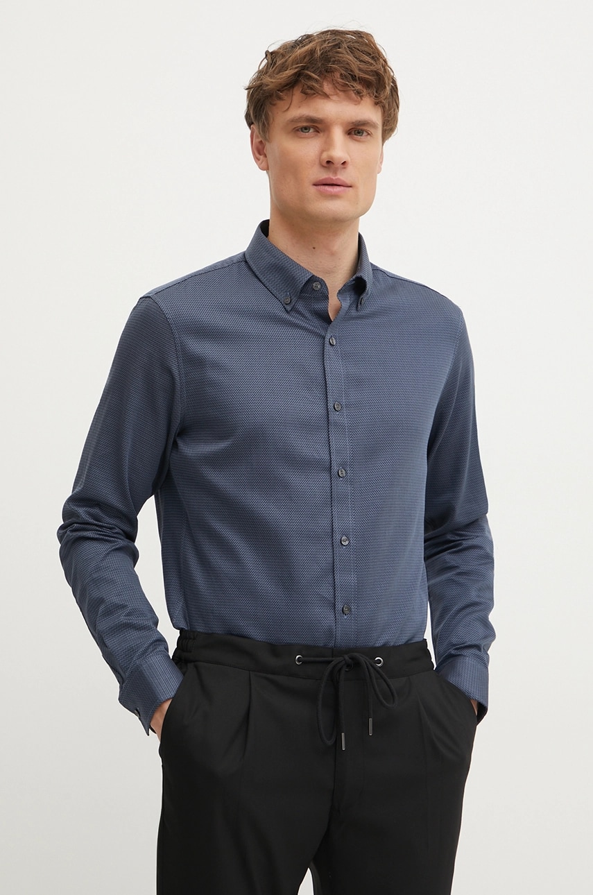 Michael Kors camasa din bumbac barbati, cu guler button-down, slim, CR5400HGXG Michael Kors camasa din bumbac barbati, cu guler button-down, slim, CR5400HGXG