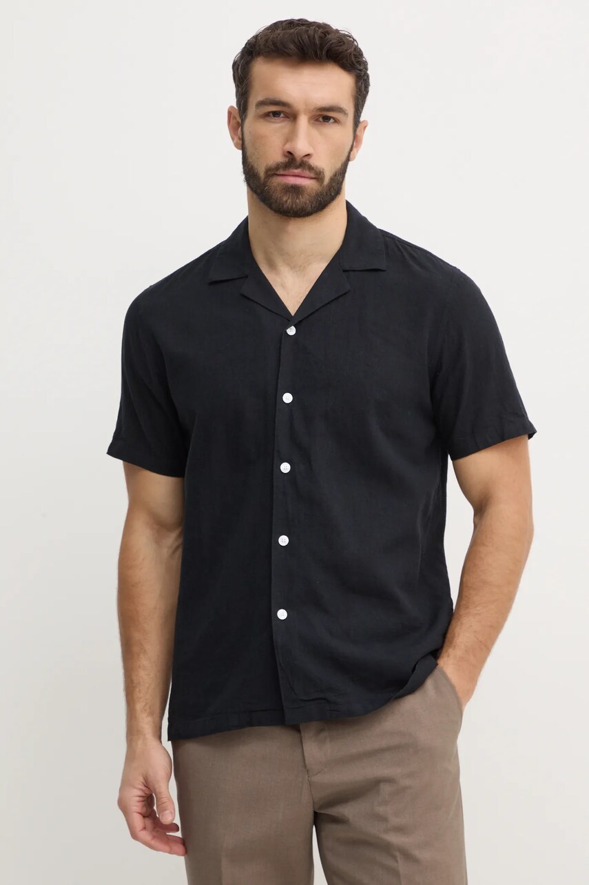 Lindbergh camasa de in culoarea negru, relaxed, 30-203319