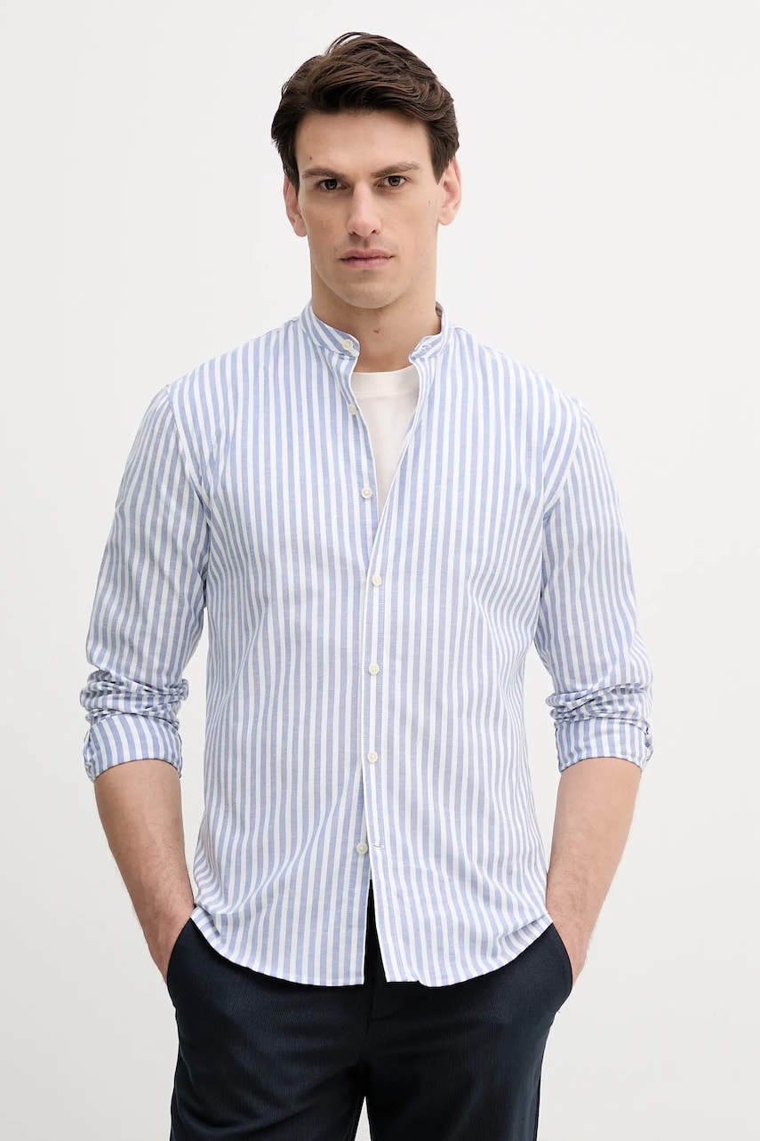 Levně Košile Lindbergh pánská, modrá barva, regular, s límečkem button-down, 30-203536