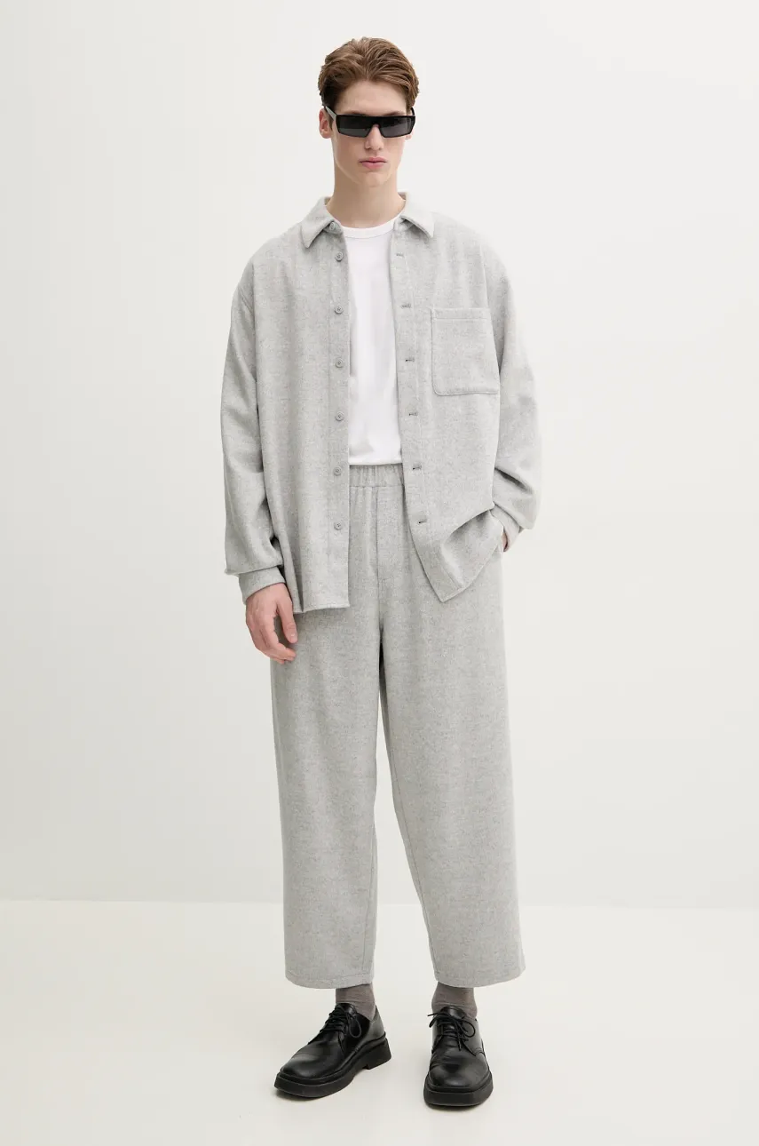 Рубашка American Vintage мужская цвет серый relaxed классический воротник MDOD06ACE25 Рубашка American Vintage мужская цвет серый relaxed классический воротник MDOD06ACE25