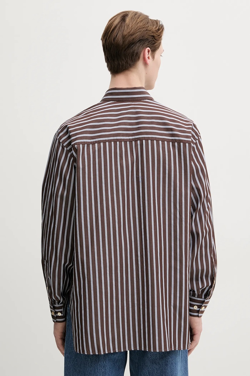 Βαμβακερό πουκάμισο Sunflower ανδρικό, χρώμα: καφέ, 1227 φωτογραφία