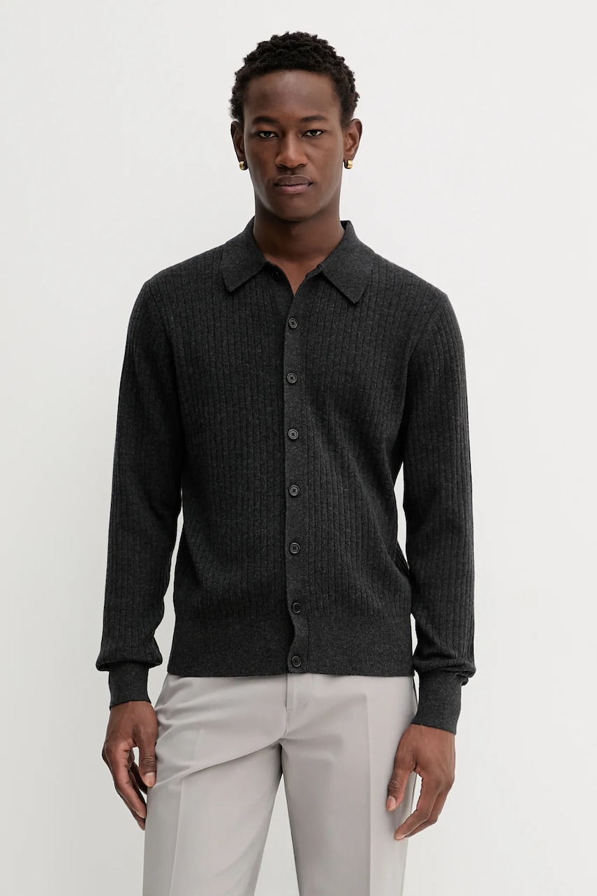 Filippa K cardigan din lână culoarea bleumarin, 31320