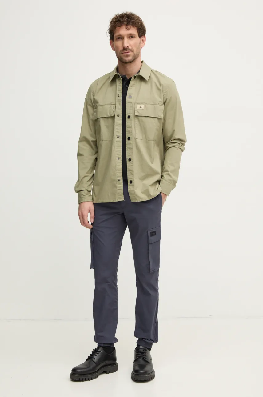 Рубашка Calvin Klein Jeans мужская цвет зелёный regular классический воротник Рубашка Calvin Klein Jeans мужская цвет зелёный regular классический воротник