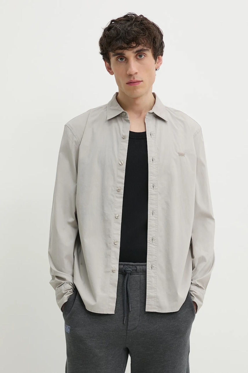 Levi's cămașă LS BATTERY HM SHIRT SLIM bărbați, culoarea gri, cu guler clasic, slim, 86625 Levi's cămașă LS BATTERY HM SHIRT SLIM bărbați, culoarea gri, cu guler clasic, slim, 86625