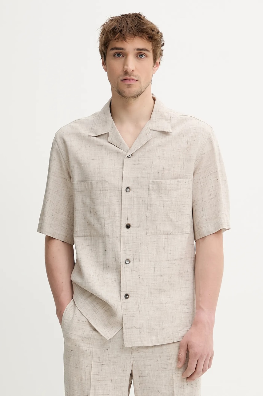 BARENA VENEZIA cămașă Camicia Mola culoarea bej, relaxed, CAU5073.4150