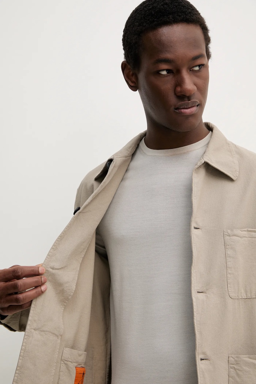 Βαμβακερό μπουφάν BARENA VENEZIA Camicia Mola χρώμα: μπεζ, OSU5060.2763 φωτογραφία