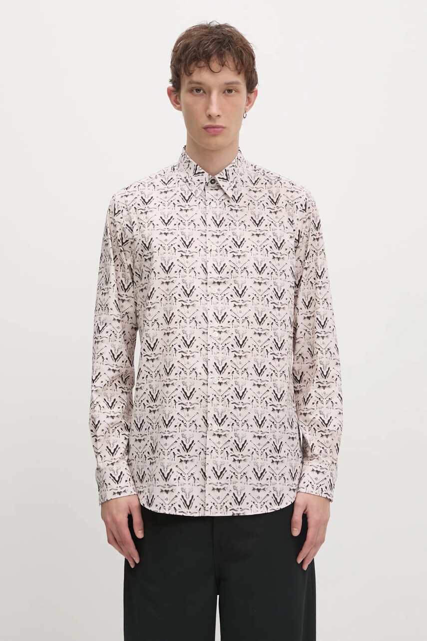 Levně Bavlněná košile Paul Smith béžová barva, regular, s klasickým límcem, M1R-901U-P02598