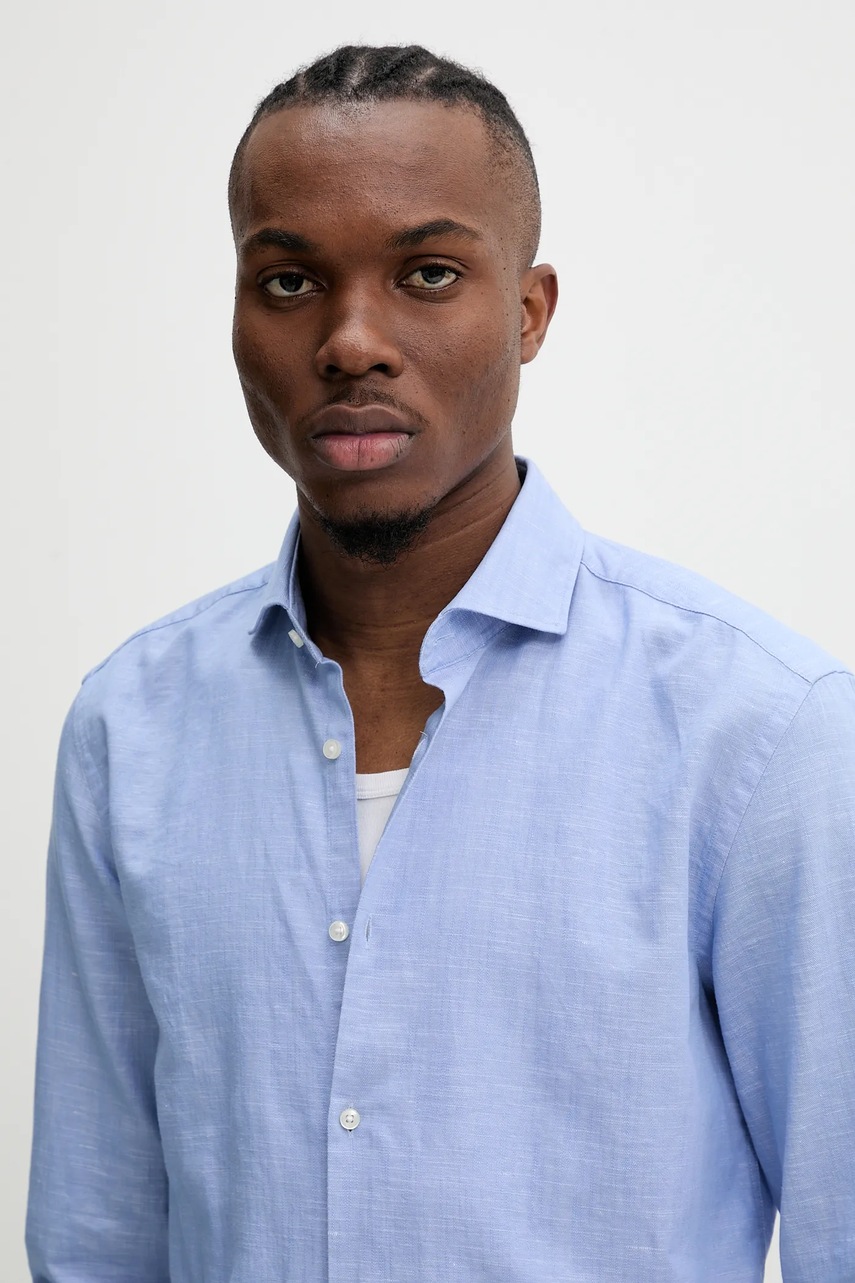 Košile s příměsí lnu HUGO (obrázek 4)