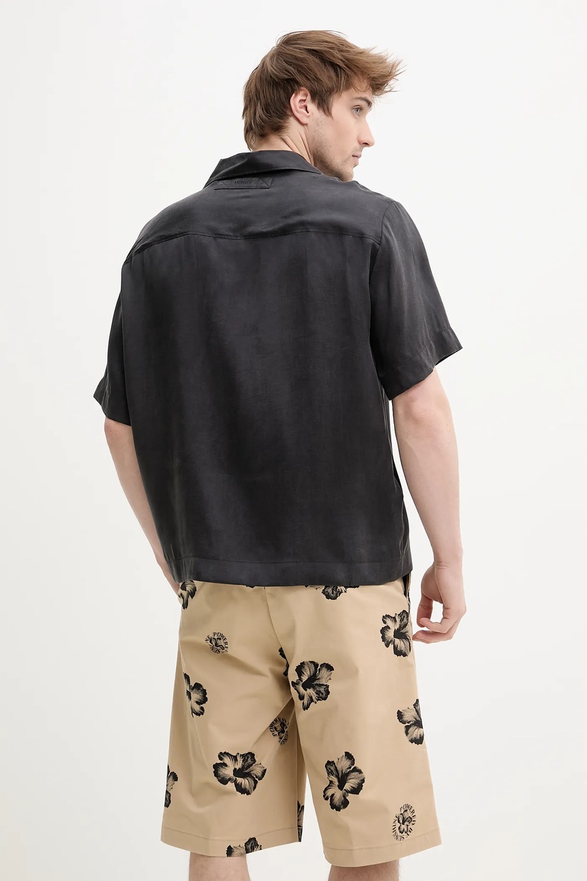 Πουκάμισο HUGO χρώμα: μαύρο, 50539342 φωτογραφία