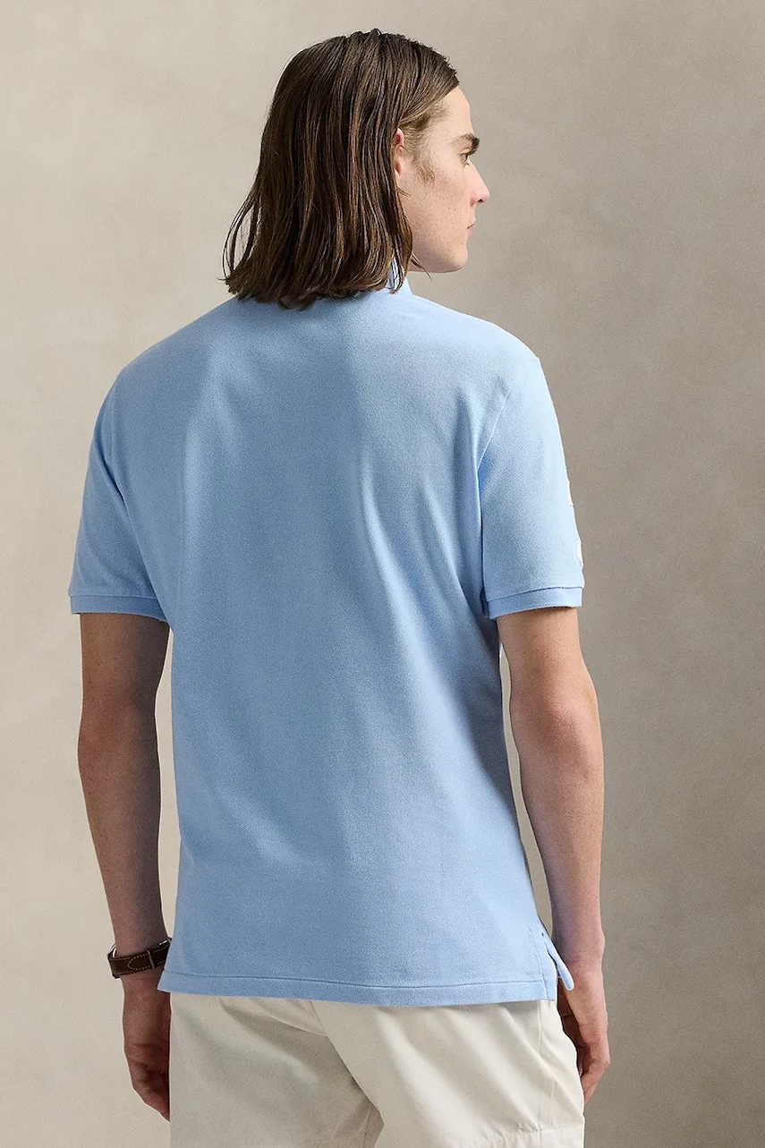 Хлопковое поло Polo Ralph Lauren однотонное 710969625 Хлопковое поло Polo Ralph Lauren однотонное 710969625