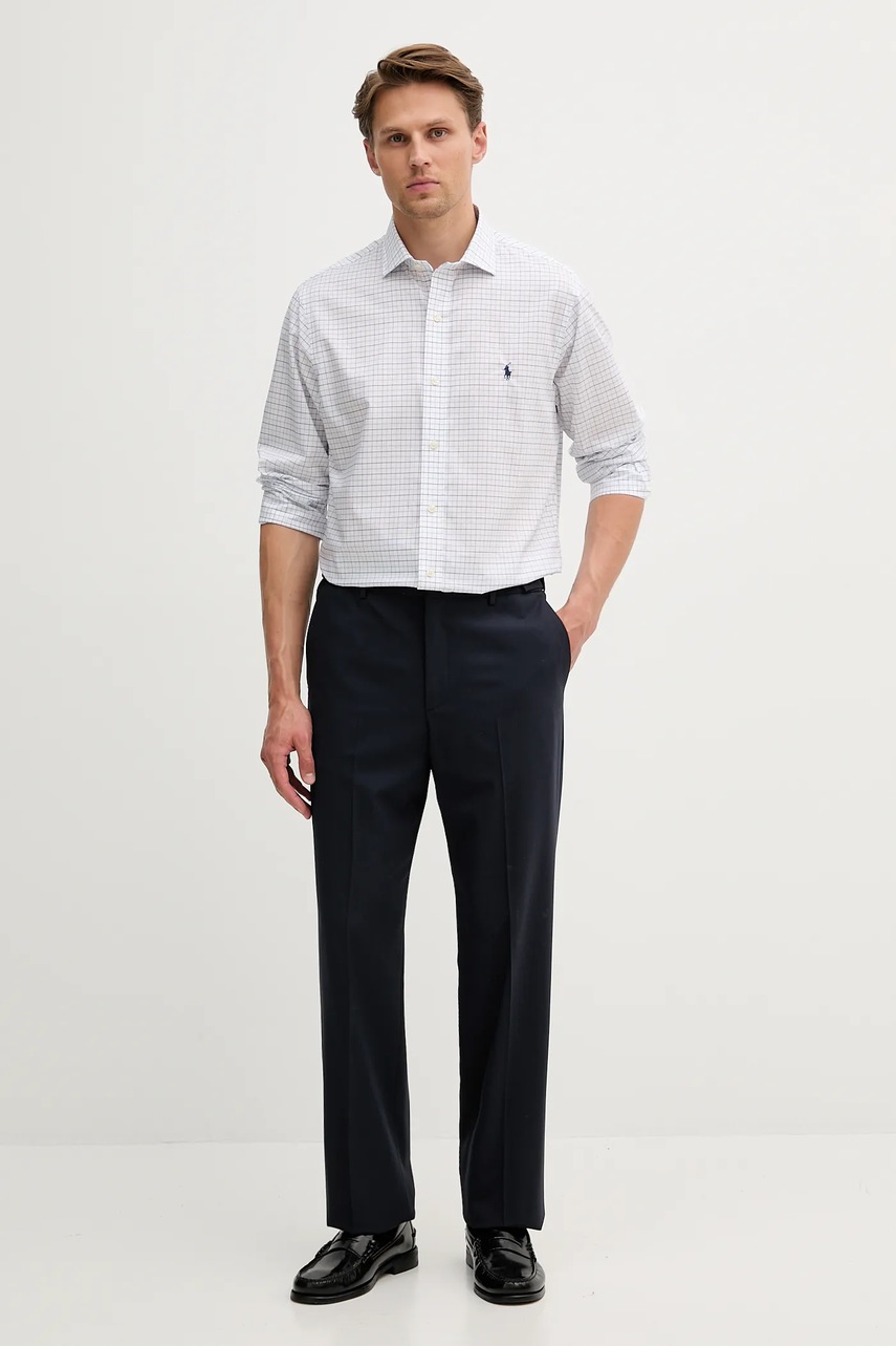 Хлопковая рубашка Polo Ralph Lauren цвет розовый regular итальянский воротник 712969006