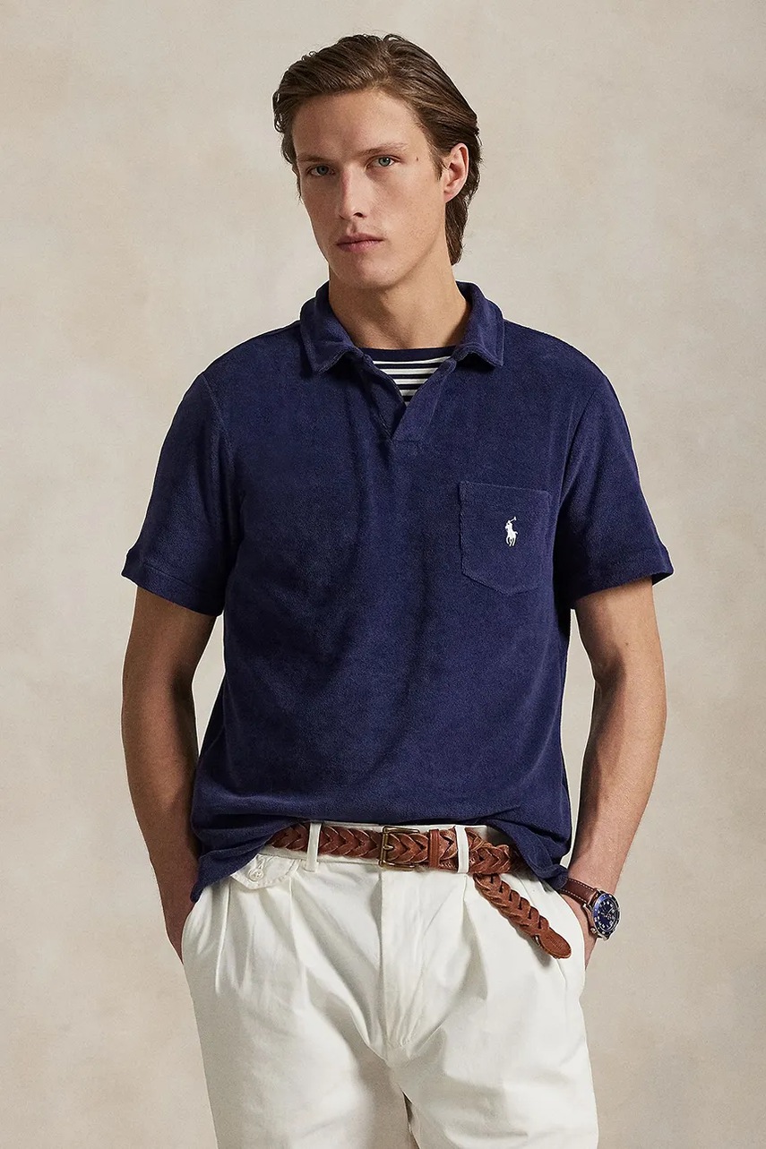 Levně Bavlněné polo tričko Polo Ralph Lauren Polo Shirt pánské, tmavomodrá barva, 710945245
