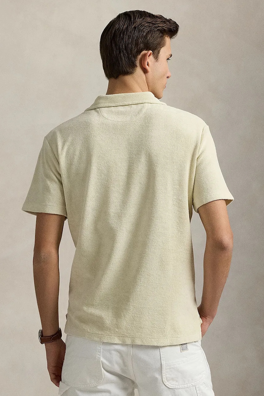 Хлопковое поло Polo Ralph Lauren Polo Shirt мужское цвет бежевый однотонное 710965382 Хлопковое поло Polo Ralph Lauren Polo Shirt мужское цвет бежевый однотонное 710965382