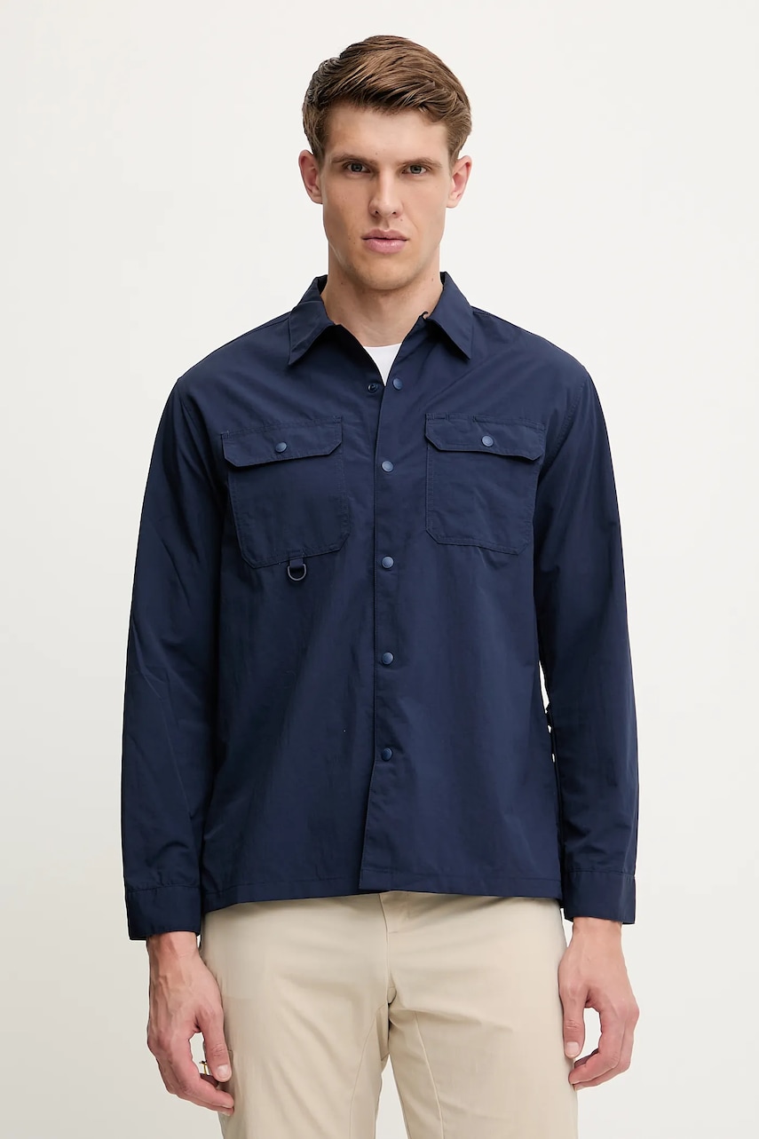 Mammut cămașă Highland culoarea bleumarin, cu guler clasic, regular, 1015-01640